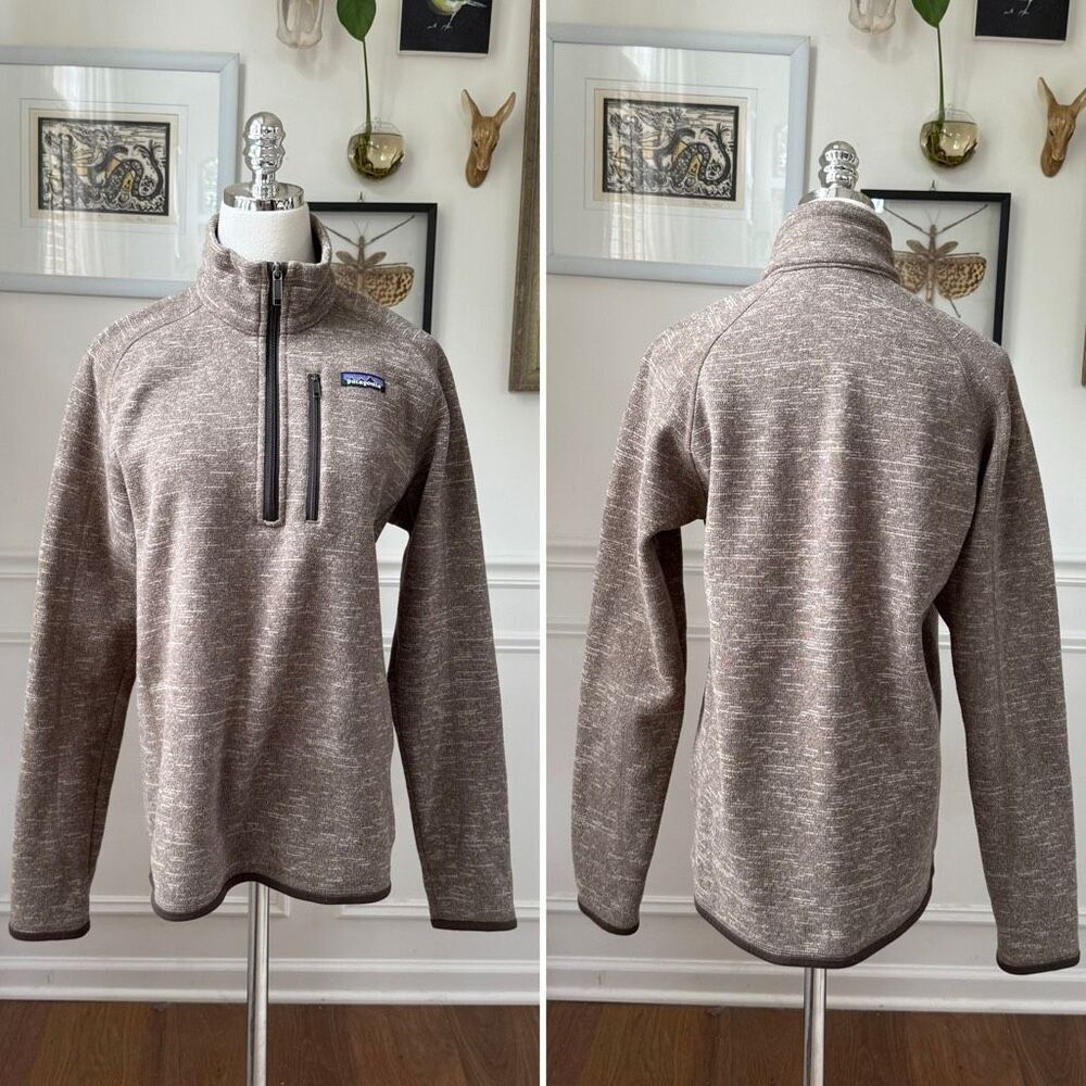 Patagonia Better Sweater 1/4 Zip Jacket Pullover Womens $110 Brown Heather S